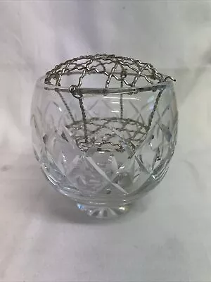 Buy Gorgeous Vintage Cut Glass Crystal Rose Bowl With Mesh • 6£