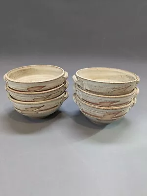 Buy Cornish Studio Pottery Bowls Set Of 6 Vintage Oatmeal Glazed Stoneware • 26.95£