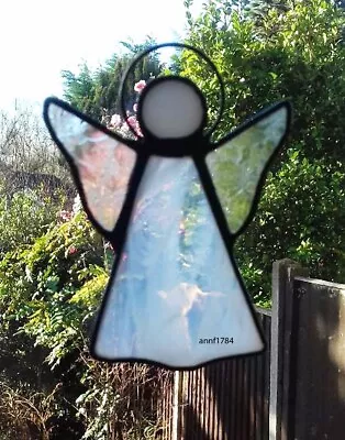 Buy Stained Glass Angel - Handmade - White - Suncatcher - NEW - 10.5cms (4ins)H • 7.95£