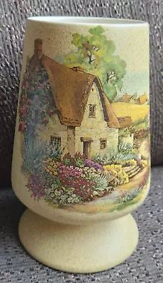 Buy New Devon Pottery Vase With Country Cottage Design • 14.99£