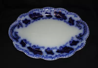 Buy Antique Johnson Brothers Normandy Platter ~ 14 1/4  Flow Blue Oval ~ 1890’s • 88.53£