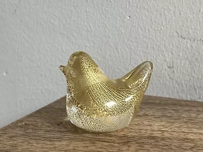 Buy Vintage Miniature Isle Of Wight Art Glass Bird Paperweight / Ornament - Gold • 25£