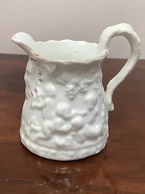 Buy Antique Salt Glaze Jug Pitcher Creamware Cherubs In  Relief Lion Mask Face 8cm • 9.99£