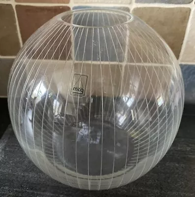Buy 1980s Vintage MCG Round Glass Crystal Vase • 4.95£