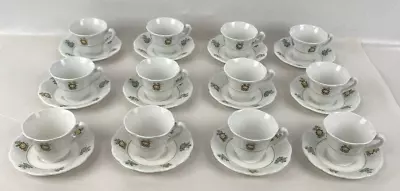 Buy Vintage Royal Cauldon June Garden Teacup Cup & Saucer Demitasse England 12 Pcs • 115£