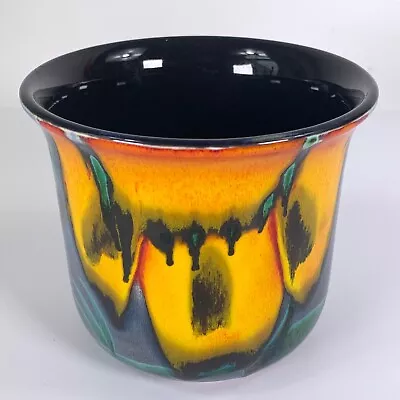 Buy Poole Pottery Wild Poppy Planter 5 In X 5.75 In Plant Pot Orange HAIR LINE CRACK • 24.99£