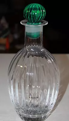 Buy Amazing RARE Kosta Boda Art Glass Crystal Decanter W Green Stopper Pristine Cond • 121.15£