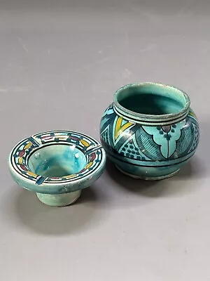 Buy Serghini Safi Morocco Clay Jar Terracotta Vintage Hand Painted Wheel Thrown Ash • 17.95£