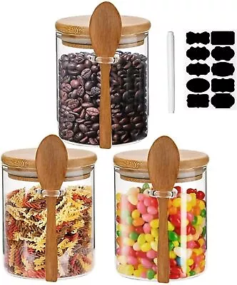 Buy Glass Jars With Airtight Lid And Spoon,Glass Food Storage Jars Containers,Overn • 20.47£