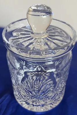 Buy Cut Glass Jam Pot With Lid. Thistle Motif - Made In Scotland • 5.99£