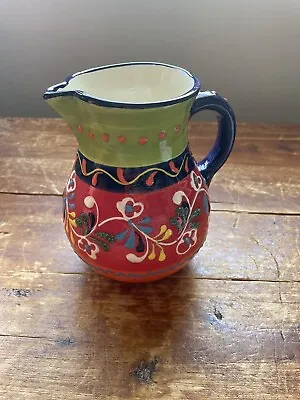 Buy Colorful Del Rio Salado Ceramic Pitcher Made In Spain 3D Hand Painted 32 Oz 6  • 10.25£