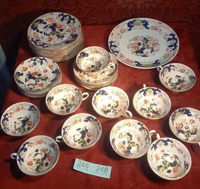 Buy Antique Royal Stafford Hand Painted Bone China Pagoda 36 Pc Tea Set Vgc • 99.99£