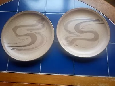 Buy Larbet Pottery Barbara Davidson Swirl Dinner Plates X2, 70s Scottish Art Pottery • 10.05£