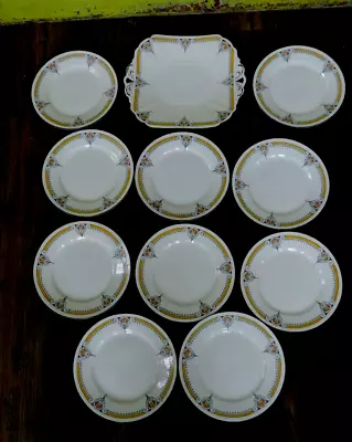 Buy Vintage Shelley Tea Set Tea / Side Plates X 10 Plus Large Bread / Cake Plate. • 17.50£