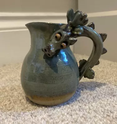 Buy Studio Pottery Green Dragon Jug 1980s • 40£