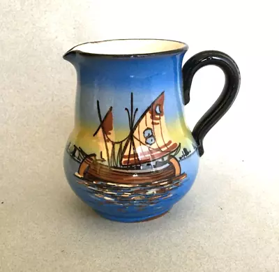 Buy VINTAGE WATCOMBE POTTERY SAILING BOAT JUG Devon Ware Hand Painted • 14.99£