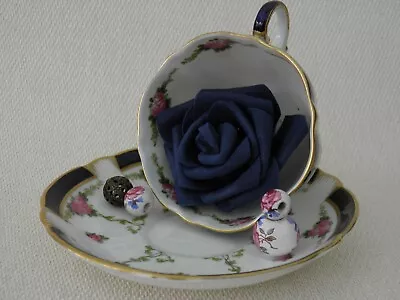 Buy Jewellery Tray China George Jones Teacup Saucer White & Cobalt Blue Repurposed • 7£