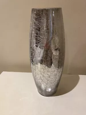 Buy 🤍NEXT Home Large Silver Mercury Crackle Glass Vase🤍 • 29.99£