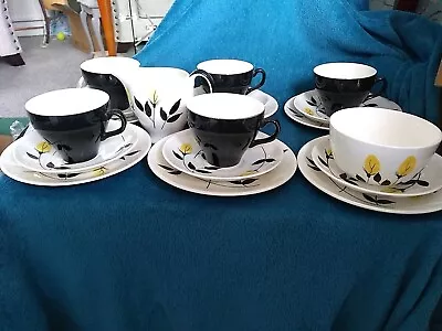 Buy 1950/60s Nestor Vellum Staffordshire China Tea Set Yellow/Black • 7£