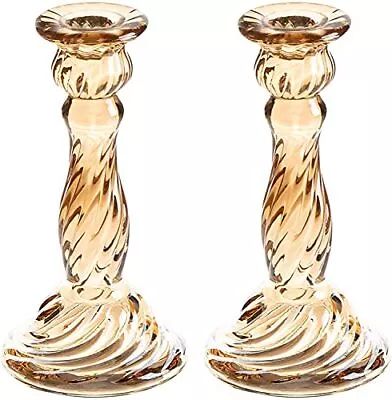 Buy Glass Candle Holder Colored Taper Candlestick Holders Decorative Candle Sticks • 30.99£
