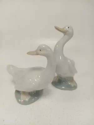 Buy Two Nao By Lladro Geese Figurines In Good Over All Condition Slight Chip To One • 4.99£