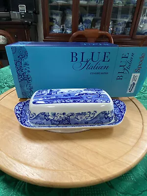 Buy Spode - Blue Italian - Butter Dish + Lid - Brand New In Box • 35£