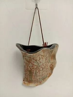 Buy Vintage Malaysia Handicraft Tenmoku Pottery Wall Hanging Planter Vase • 9.99£