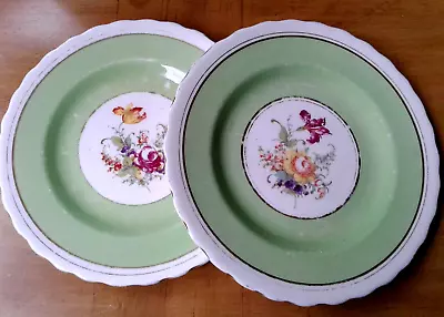 Buy 2 Collectable Vintage Staffs New Chelsea Tea Plates. Green, Floral Designs. • 15.75£