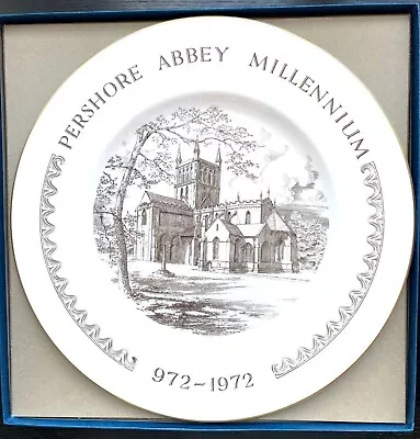 Buy Royal Worcester Pershore Abbey Millennium 972-1972 Plate With Box & News Clip • 12.99£