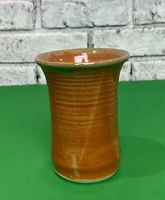 Buy Handmade Studio Art Pottery Brown/Green Glazed Stoneware 10oz Handless Cup • 9.31£