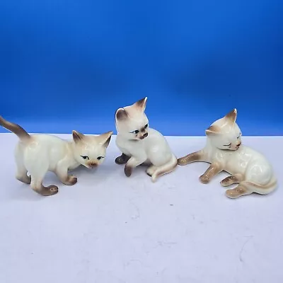 Buy Cats Bone China Figures, Cat Ornament Three In The Set Vintage Cute • 19.97£