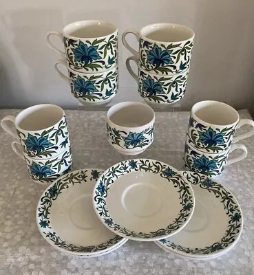 Buy Midwinter Pottery Spanish Garden, 4 Tea Cups, 4 Coffee Cups, 5 Saucers, Bowl • 20£