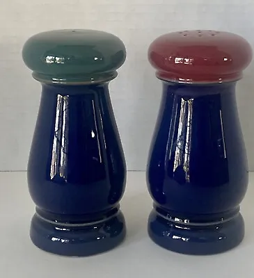 Buy Denby Harlequin Red Blue Green Speckled Salt & Pepper Shakers • 29.57£
