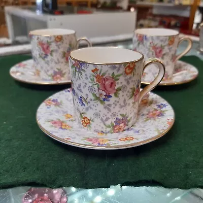 Buy Vintage Set Of Three Royal Winton Eleanor Cups & Saucers • 15£