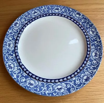 Buy Antique Wood & Sons Burlington Blue & White Bordered 10 Inch Dinner Plate C.1914 • 18.99£