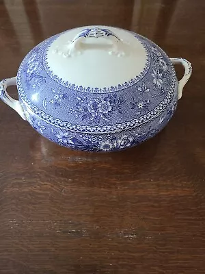 Buy Bristol Poultney Pottery Covered Serving Dish -Blue/White Tureen..nice Condition • 1.99£