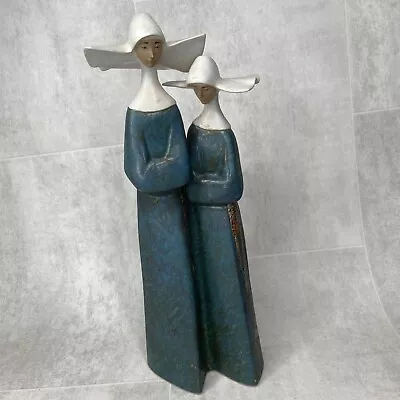 Buy Lladro Porcelain Figurine 2075 Nuns In Blue With Gres Finish  • 50£