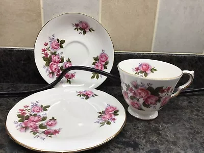 Buy Bone China Pink Roses Unused Queen Anne Trio:  Pattern No 8575 Cup/Saucer/plate • 4.50£