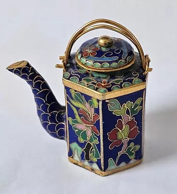 Buy A Vintage Chinese Cloisonne And Champleve Enamel Miniature Teapot • 10£