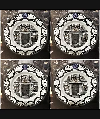 Buy Royal Stafford 1666 HAUNTED HOUSE Coven Witches Ghost Dinner Plates Set Of 4 • 61.50£