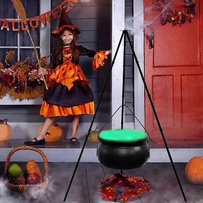 Buy Halloween Outdoor Decorations Witch Cauldron With Light On Tripod Stand Decorati • 23.99£