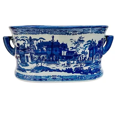 Buy X-Large Chinese Blue Ironstone Basin Chinoiserie Foot Bath Planter 19 W • 698.95£