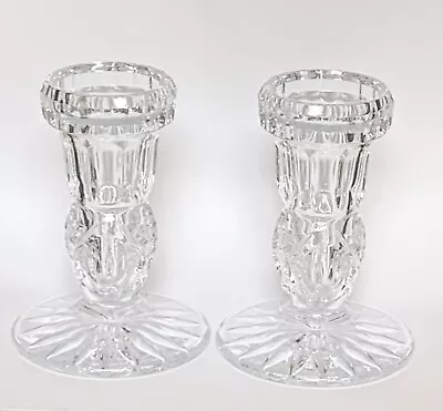 Buy Pair Of Glass 4  - Cut Glass Candlesticks Decorative Detailed 10cm • 8£