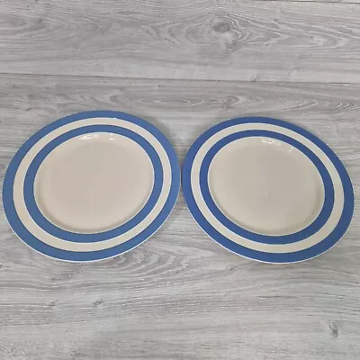 Buy T G Green Cornishware Blue & White X 2 Large Serving Plates 30cm Diameter Vgc  • 80£