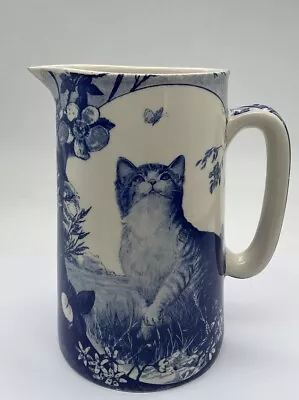 Buy Blue Victorian Design - Cat Butterfly - 2 Pint Pitcher Jug - Lord Nelson Pottery • 27.50£