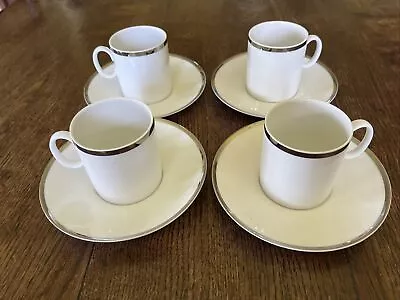 Buy Thomas Medallion China Thick Platinum 4 X Coffee Cups Cans And Saucers Vgc • 11.99£