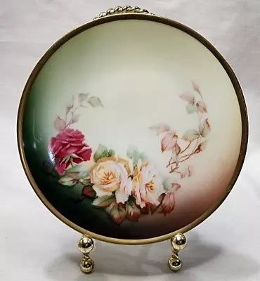 Buy Vintage Thomas Bavaria Roses Pink Hand Painted Plate Floral 6  Signed • 15.84£