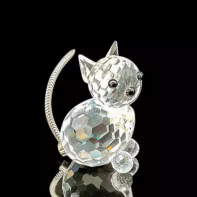 Buy Swarovski Crystal Miniature Cat Figurine With Metal Tail A7659 Rare Retired Mint • 17.99£