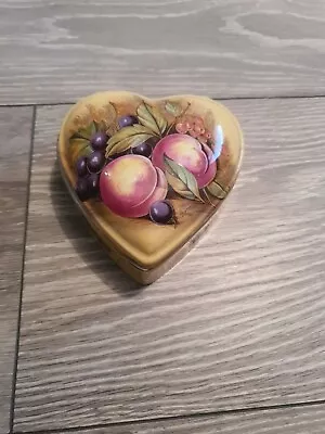 Buy Vintage Aynsley Bone China Orchard Gold Heart Shape Trinket Box Signed D Jones • 9.99£