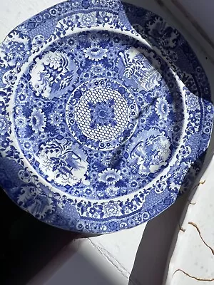 Buy RARE Antique Vintage Plate Spode Blue And White China 20 Cm 4 Staples Repaired • 184£